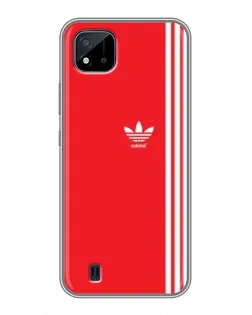 Чехол для Realme C11 (2021) / C20 с картинкой «Красный минимализм Adidas»