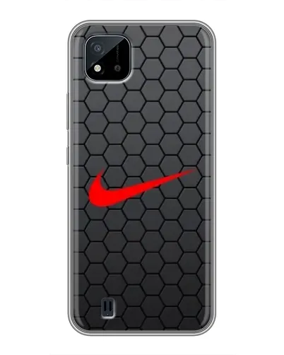 Чехол для Realme C11 (2021) / C20 с картинкой «Nike — карбоновая сетка»