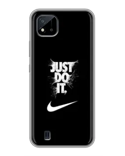 Чехол для Realme C11 (2021) / C20 с картинкой «Текстовый принт Nike»