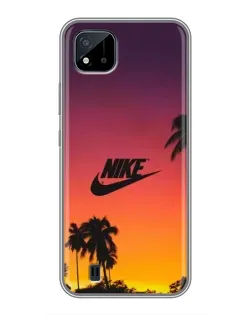 Чехол для Realme C11 (2021) / C20 с картинкой «Nike на закате солнца»