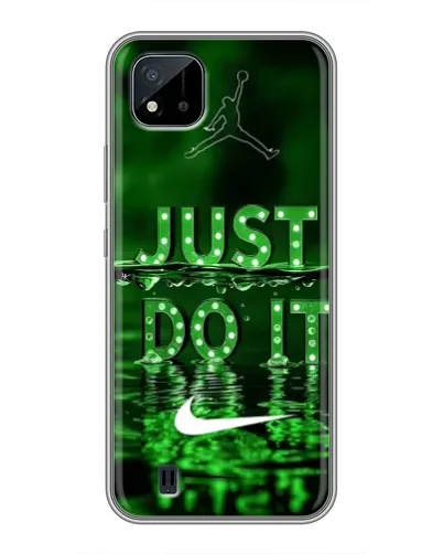 Чехол для Realme C11 (2021) / C20 с картинкой «Зеленый неоновый Nike»