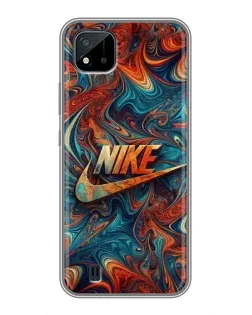 Чехол для Realme C11 (2021) / C20 с картинкой «Nike в абстракции»