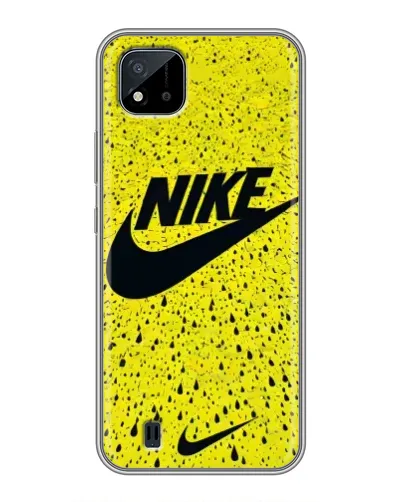 Чехол для Realme C11 (2021) / C20 с картинкой «Желтый текстурный Nike»