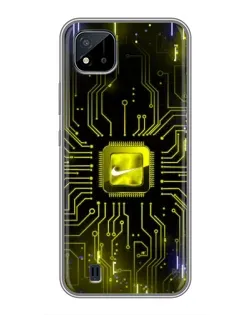 Чехол для Realme C11 (2021) / C20 с картинкой «Nike — золотая искра»