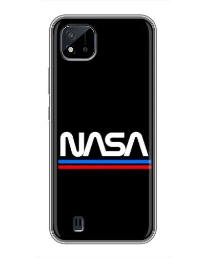 Чехол для Realme C11 (2021) / C20 с картинкой «NASA — классика Red Blue»