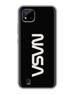 Чехол для Realme C11 (2021) / C20 с картинкой «NASA — вертикальный логотип»