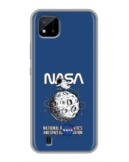 Чехол для Realme C11 (2021) / C20 с картинкой «NASA — лунная миссия»