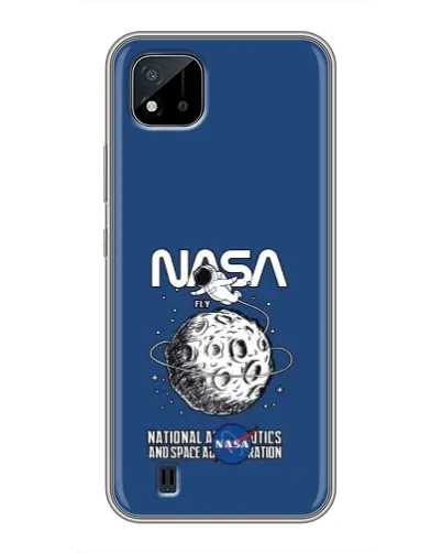 Чехол для Realme C11 (2021) / C20 с картинкой «NASA — лунная миссия»