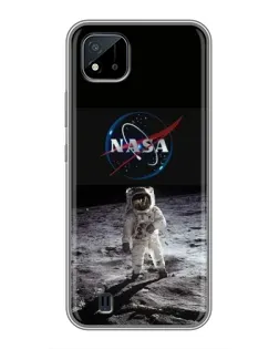 Чехол для Realme C11 (2021) / C20 с картинкой «Астронавт на Луне»