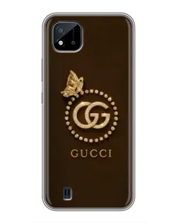 Чехол для Realme C11 (2021) / C20 с картинкой «Gucci — золотая бабочка»