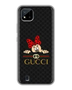 Чехол для Realme C11 (2021) / C20 с картинкой «Минни Маус Gucci — черный»