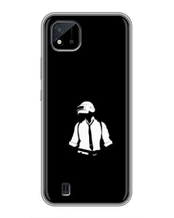 Чехол для Realme C11 (2021) / C20 с картинкой «PUBG — белый шлем»