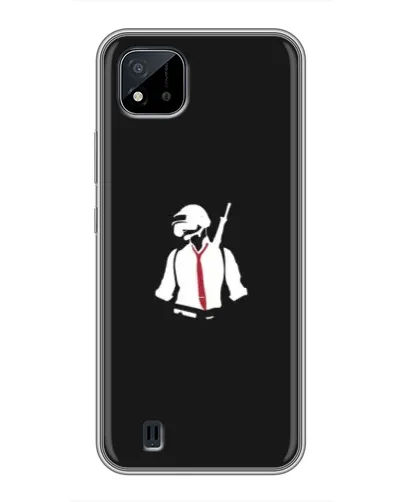 Чехол для Realme C11 (2021) / C20 с картинкой «PUBG — силуэт воина»