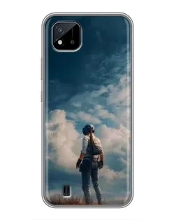 Чехол для Realme C11 (2021) / C20 с картинкой «Герой PUBG на скале»