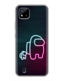 Чехол для Realme C11 (2021) / C20 с картинкой «Among Us неон-арт»