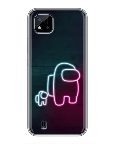 Чехол для Realme C11 (2021) / C20 с картинкой «Among Us неон-арт»