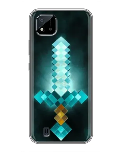 Чехол для Realme C11 (2021) / C20 с картинкой «Алмазный меч неон» Чехол для Realme C11 (2021) / C20 с картинкой «Алмазный меч неон»