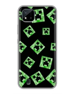 Чехол для Realme C11 (2021) / C20 с картинкой «Паттерн с криперами»