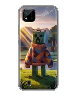 Чехол для Realme C11 (2021) / C20 с картинкой «Крипер в свитере»