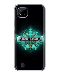 Чехол для Realme C11 (2021) / C20 с картинкой «Minecraft Diamond лого»