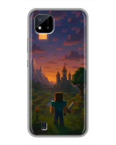 Чехол для Realme C11 (2021) / C20 с картинкой «Стив у башни» Чехол для Realme C11 (2021) / C20 с картинкой «Стив у башни»