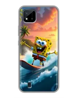 Чохол для Realme C11 (2021) / C20 з картинкою «Губка Боб серфінгіст»