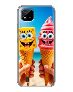 Чохол для Realme C11 (2021) / C20 з картинкою «Спанч Боб морозиво»