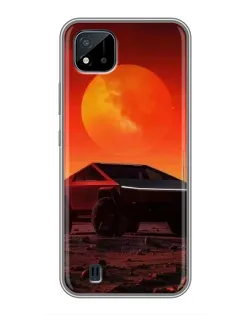 Чехол для Realme C11 (2021) / C20 с картинкой «Cybertruck на Марсе»