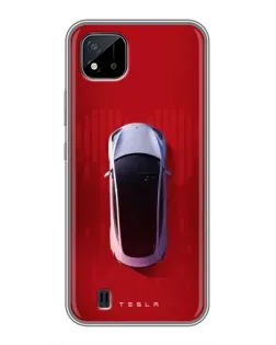 Чехол для Realme C11 (2021) / C20 с картинкой «Tesla Top View»