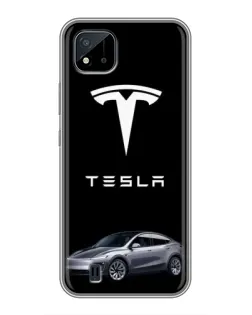 Чехол для Realme C11 (2021) / C20 с картинкой «Tesla Model Y»