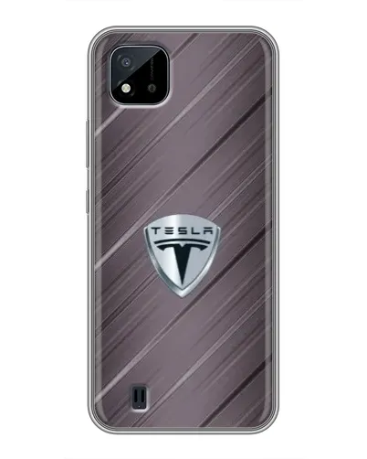 Чехол для Realme C11 (2021) / C20 с картинкой «Металлическая текстура Tesla»