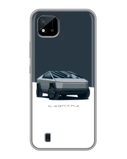 Чехол для Realme C11 (2021) / C20 с картинкой «Серебристый Cybertruck Tesla»