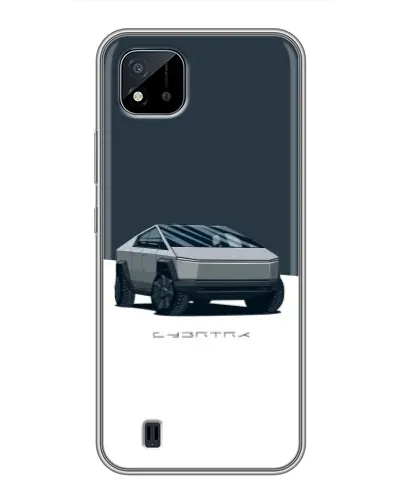 Чехол для Realme C11 (2021) / C20 с картинкой «Серебристый Cybertruck Tesla»