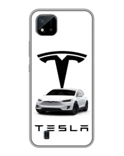 Чехол для Realme C11 (2021) / C20 с картинкой «Tesla White Style»