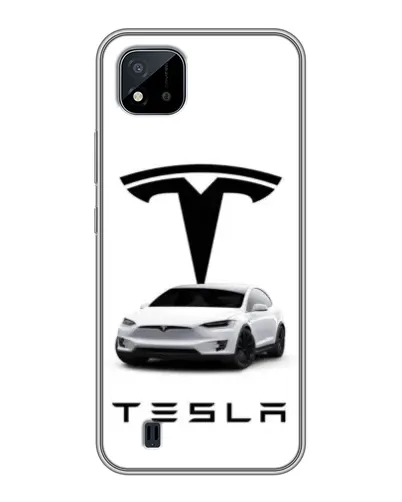 Чехол для Realme C11 (2021) / C20 с картинкой «Tesla White Style»