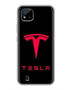 Чехол для Realme C11 (2021) / C20 с картинкой «Tesla Red Logo»