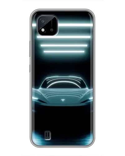 Чехол для Realme C11 (2021) / C20 с картинкой «Tesla в неоне»