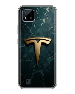 Чехол для Realme C11 (2021) / C20 с картинкой «Мраморная Tesla Gold»
