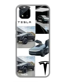 Чехол для Realme C11 (2021) / C20 с картинкой «Коллаж Cybertruck Tesla»