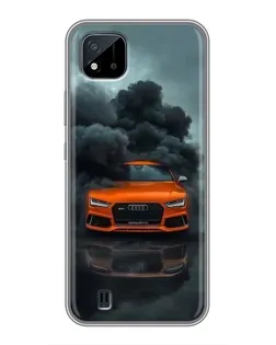 Чохол для Realme C11 (2021) / C20 з картинкою «Audi у хмарах диму»