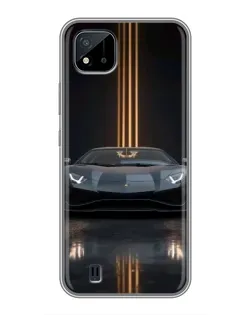 Чохол для Realme C11 (2021) / C20 з картинкою «Lamborghini золоті лінії»