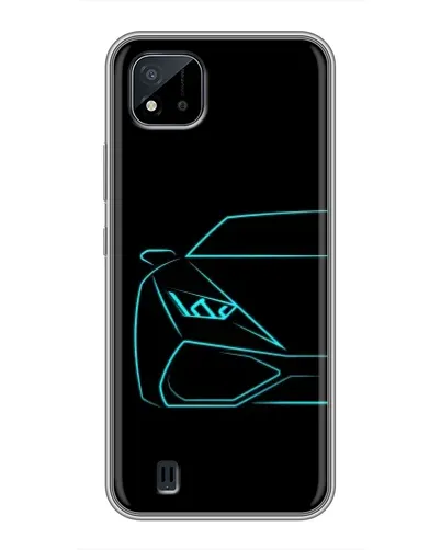 Чохол для Realme C11 (2021) / C20 з картинкою «Блакитний силует Lamborghini»