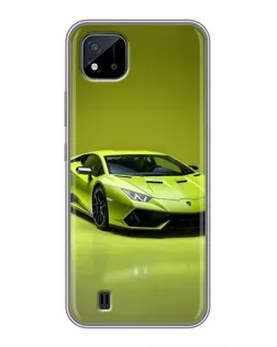 Чохол для Realme C11 (2021) / C20 з картинкою «Салатовий Lamborghini Huracan»