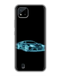 Чохол для Realme C11 (2021) / C20 з картинкою «Неоновий контур Lamborghini»