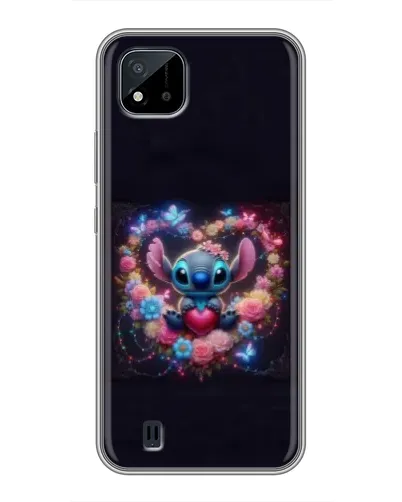 Чехол для Realme C11 (2021) / C20 с картинкой «Stitch в цветах» Чехол для Realme C11 (2021) / C20 с картинкой «Stitch в цветах»