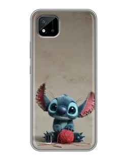 Чехол для Realme C11 (2021) / C20 с картинкой «Стич на коричневом фоне»