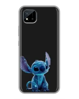 Чехол для Realme C11 (2021) / C20 с картинкой «Стич на черном»