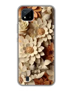 Чохол для Realme C11 (2021) / C20 з картинкою «Бежевий флористичний декор»