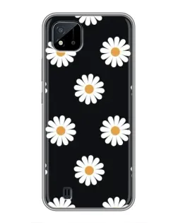 Чохол для Realme C11 (2021) / C20 з картинкою «Ромашки на чорному»