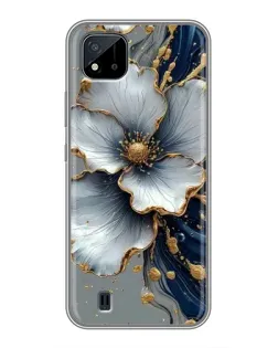 Чохол для Realme C11 (2021) / C20 з картинкою «Біла квітка та золотий флюїд»